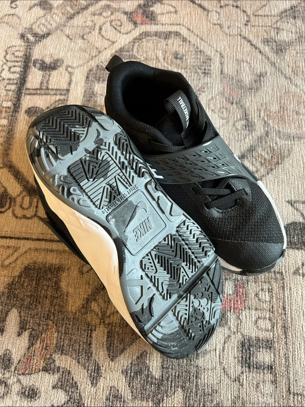 Nike Black and Gray Kids Slip-On Basketball Shoes